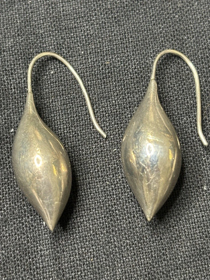 Серьги-капли из чистого серебра с пирсингом Michael Dawkins - ретро классические - Изображение 1 из 2