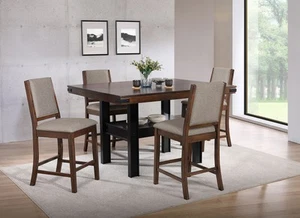 Coaster Patterson 5-piece Wood Counter Height Dining Set Brown and Black - Picture 1 of 14
