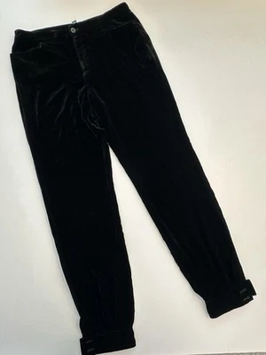 Lauren Ralph Lauren Black Velvet Silk Blend Harem Pants, Sz: 10 (b34) — 第 1/4 张图片