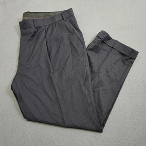 Lauren Ralph Lauren Men 44X30 Black Pleated Cuffed Dress Pants Wool - Picture 1 of 10