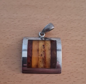 Anhänger Silber 925 Bernstein Art Deco - Bild 1 von 5