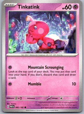 Tinkatink 082/182 Near Mint SV04: Paradox Rift Pokemon Shipnow - Image 1 of 2