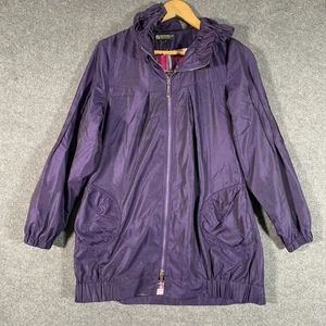 Gabriella Frattini Jacket Womens 8 Purple Windbreaker Softshell Rufles Relaxed - Picture 1 of 13