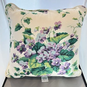 Waverly Garden Room Target SWEET VIOLETS Throw Toss Pillow Welted 17” x 17” - Picture 1 of 4