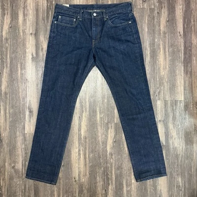 J Crew Jeans Men's 34x30 Blue Denim Dark Wash 484 Slim Tapered Indigo Pockets - Image 1 of 4