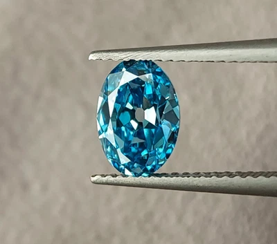 1.49 ct 8.8x6.3mm Old Mine Cut Oval Blue Lab Grown Diamond VS - Image 1 of 4