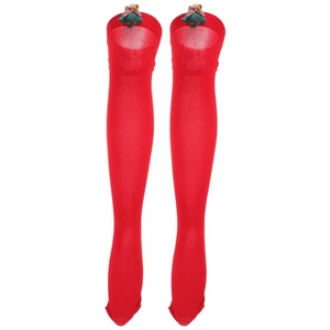  Calcetines festivos a rayas para el muslo decorativos para mujer por encima de la rodilla medias mujer - Imagen 1 de 12