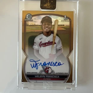 2023 WELBYN FRANCISCA BOWMAN CHROME 1ST RC GOLD REFRACTOR PARALLEL AUTO 16/50 - Bild 1 von 2