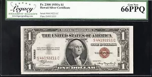 ⭐⭐ 1935-A $1 HAWAII FRN FEDERAL RESERVE NOTE LEGACY 66 PPQ WWII FR 2300 92211 - Picture 1 of 2
