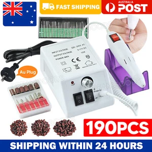 Electric Nail Drill Machine Kit Sanding File Bits Acrylic Pedicure Manicure Tool - Picture 1 of 9