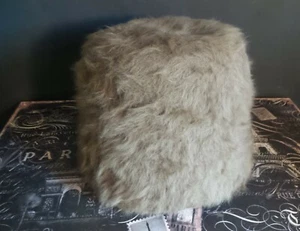 ANTIQUE/VINTAGE Aigrette  MADE IN ITALY WOMEN'S MINK Fuzzy Top HAT AMY NY - Picture 1 of 12