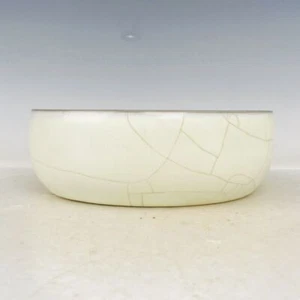 6.9" Old Antique Song Porcelain guan kiln museum mark white glaze Brush Washer - Picture 1 of 9