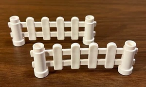 LEGO DUPLO piezas de repuesto auténticas - Valla de piquete blanca (2) piezas/secciones - Imagen 1 de 2