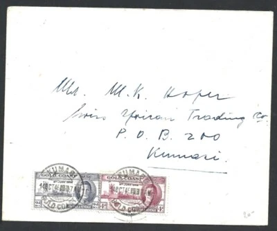 (BL) Gold Coast 1946 Victory FDC usado KUMABI Foto 1 de 2