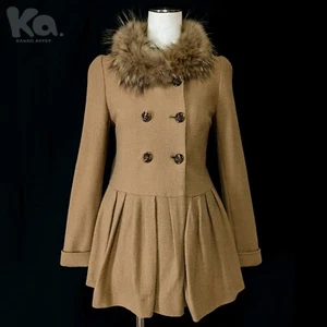 Flanne Short coat "31 Sons de mode" Japan Size-38M Brown Fur tippet Fall Winter - Imagen 1 de 13