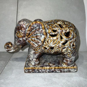 Statua Elefante Reticolato in Ceramica Vintage Statuina Da Collezione ✅ - Foto 1 di 7
