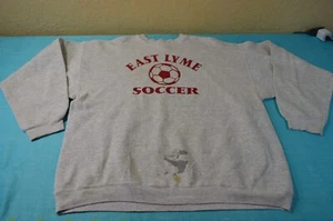 Vtg Hanes Heavy Weight Sweatshirt East Lyme Soccer Size XL Made in the USA - Picture 1 of 16