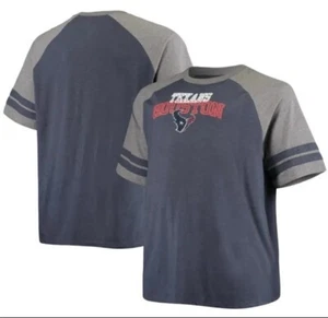 Houston Texans NFL Apparel Raglan Blue Gray T-shirt NWT Men's Big & Tall 2XL NWT - Picture 1 of 6