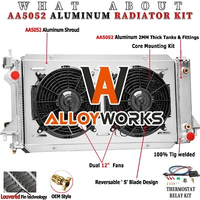 3-Row Radiator Shroud Fan FIT 1996-2007 Ford Taurus Mercury Sable 3.0L  3.4L L6 Foto 1 de 4