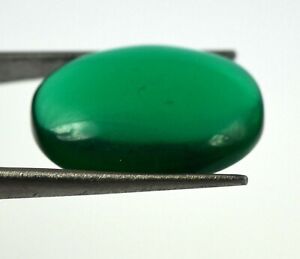 Oval Cabochon Colombian Treated Emerald Gemstone 17.50 Ct AGI Certified K8765