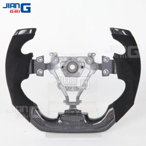 Carbon Fiber Alcantara Yoke Steering Wheel Fit Nissan 350z Infitini FX35 03-08 - Picture 1 of 8
