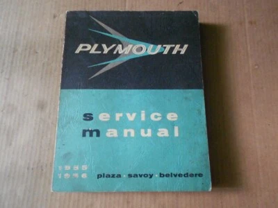 1955 1956 Plymouth Plaza Savoy Belvedere manual de taller de fábrica original Foto 1 de 4