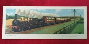 1890 WEST LANCASHIRE RAILWAY TRAIN SOUTHPORT ORIG BR LMR RAILWAY CARRIAGE PRINT
