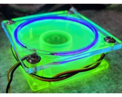 80MM UV GREEN FAN W/ UV CCFL RING - Image 1 of 3