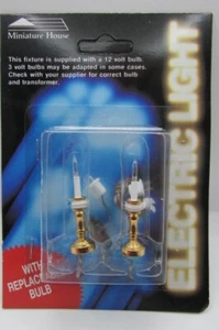 Casa delle Bambole Casa in Miniatura 12V Candelieri Elettrici Oro Set di 2 MH768 - Foto 1 di 2