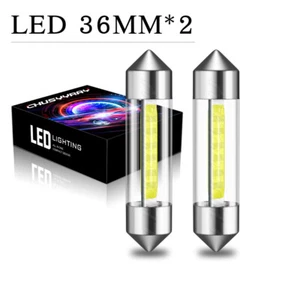 White 6418 36mm Interior and LED License Plate Lights Bulbs Festoon For BMW - Picture 1 of 12