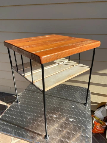 Vintage Reclaimed Wood & Iron Accent Table Cover