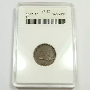 1857 P ANACS Soap Box VF20 - Flying Eagle Penny Cent 1c US Coin #53522A - Picture 1 of 4