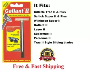 Mango de afeitar Gallant Razor ajustado a Gillette Trac II Plus Schick Super Recarga - Imagen 1 de 4