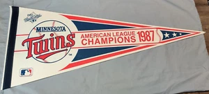 Banderín de campeones de la Liga Americana Minnesota Twins 1987 vintage - Imagen 1 de 7