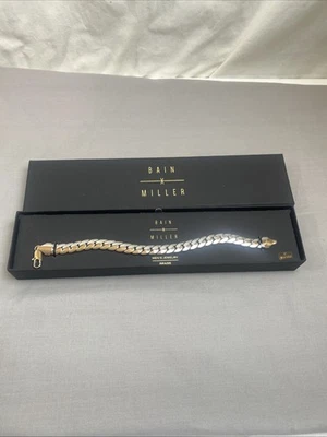 Nuevo Brazalete Bain & Miller Rodio Miami Cadena Cubana Hombre 9” Nuevo En Caja De Regalo Foto 1 de 4
