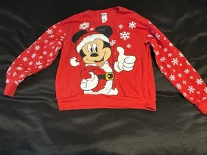 Disney Mickey Mouse Red Christmas Sweatshirt Youth Small (3/5) Holiday - Picture 1 of 6
