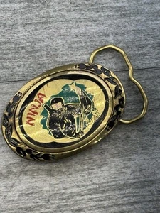 VTG KPI Buckles Ninja Brass Belt Buckle 3.25” 70s 80s 90s Y2K - Picture 1 of 11