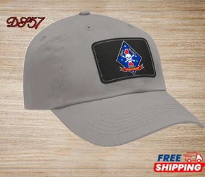 USMC 1st Marine Recon Bn Logo Dad Mütze mit Lederaufnäher Farbe schwarz/grau - Bild 1 von 18