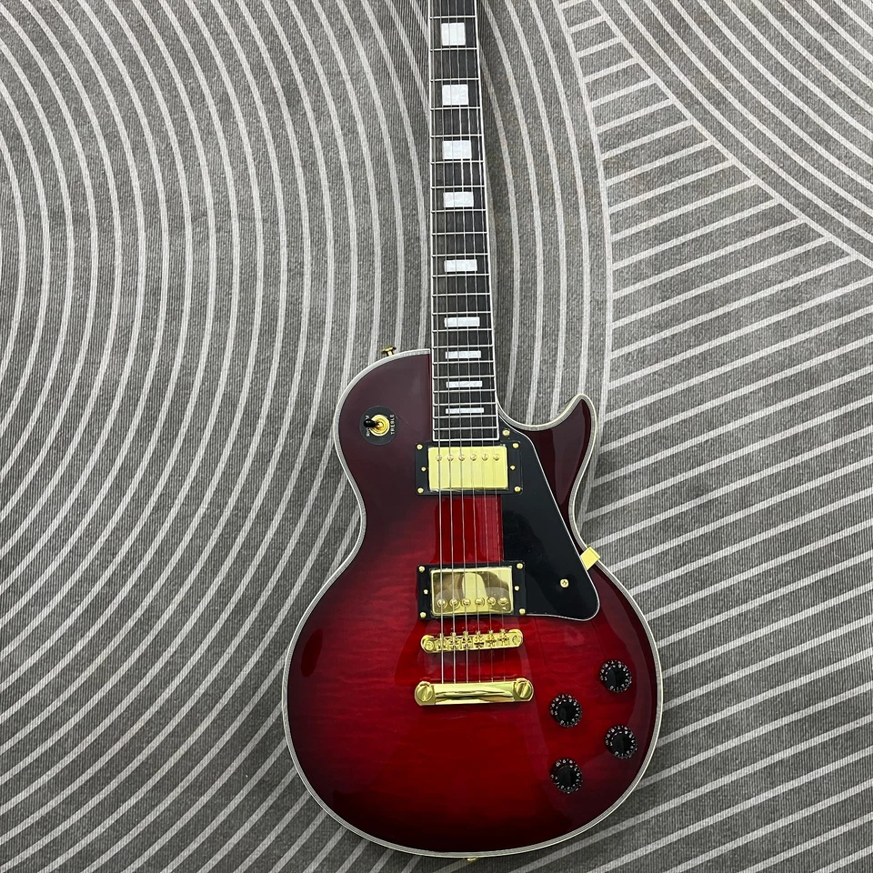 Guitarra Eléctrica LP Personalizada Diapasón de Palisandro DORADO Herrajes Pastillas HH Foto 1 de 4