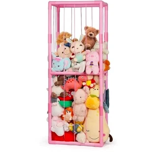 Organizer portaoggetti zoo animali di peluche rosa nuovo - nuovo con etichetta - 19,3 x 13 x 56,6 - Foto 1 di 5