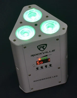LUZ inalámbrica recargable Rockville RockWedge LED RGBWA+UV Foto 1 de 4