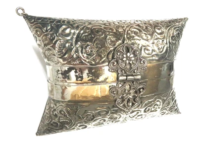 Antique Silver Plated Purse, 7" x 5", Ornate Design - Image 1 of 4