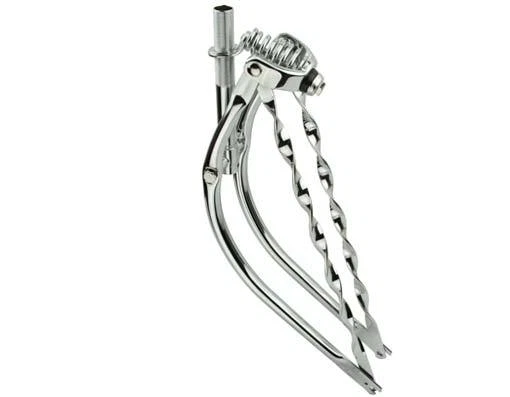 BICYCLE SPRINGER FORK 26" BENT TWISTED BARS CHROME CRUISER LOWRIDER CHOPPER  - Image 1 of 1