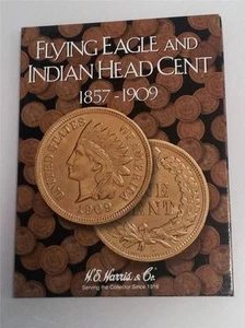 H.E. Harris Flying Eagle & Indian Cent Folder 1857 - 1909 Coin Storage Album - Picture 1 of 1