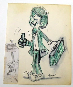 DINO ATTANASIO ZEICHNUNG STIFT AUF PAPIER GUTER ZUSTAND - Bild 1 von 1