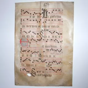 GENUINE MEDIEVAL Illuminated Manuscript Antiphonarium MUSIC Leather Vellum OFFER - Picture 1 of 8