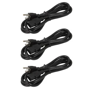 3 pack 6 ft Computer AC Power Cable 16 AWG foot Cord PSU Supply 3 prong - Picture 1 of 5