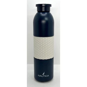 Nautica Blue Stainless Steel Tumbler Water Bottle Rubber Grip 20 oz - Picture 1 of 9