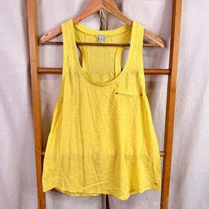 Guess Tank Womens Small Yellow Sleeveless Cotton Scoop Neck Casual Lightweight - Picture 1 of 9