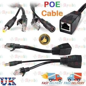 Câble d'injecteur passif POE RJ45 POE séparateur caméra de vidéosurveillance IP points d'accès alimentation - Photo 1/12